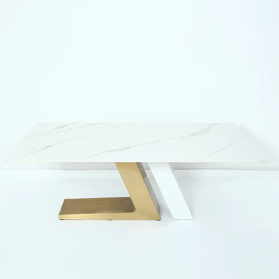 Moderne Lichte Luxe Gesinterde de Stoel Eenvoudige Rechthoekige Kleine Familie van de Steen Multifunctionele Eettafel