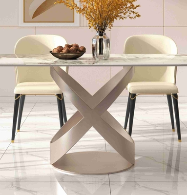 De Stoelreeksen van de luxe Eigentijdse Eettafel met de Roestvrije Teel Basis van X