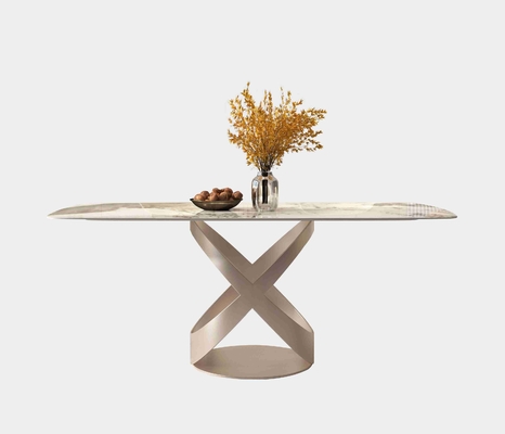 De Stoelreeksen van de luxe Eigentijdse Eettafel met de Roestvrije Teel Basis van X