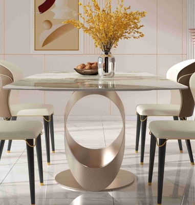 De Stoelreeksen van de luxe Eigentijdse Eettafel met de Roestvrije Teel Basis van X
