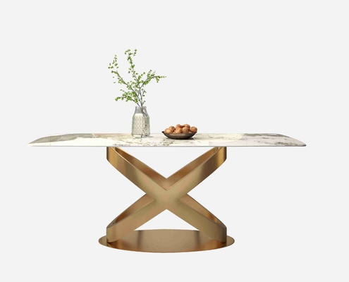 Witte Rechthoekige van de Stoelreeksen van de Steeneettafel het Bronsvoetstukken