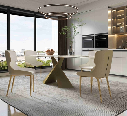 De heldere Stoel van de het Flatjeeettafel van de Rotsraad plaatst Noordse Moderne Lichte de Eetkamerreeks van het Luxebrons