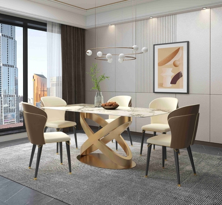 Witte Rechthoekige van de Stoelreeksen van de Steeneettafel het Bronsvoetstukken