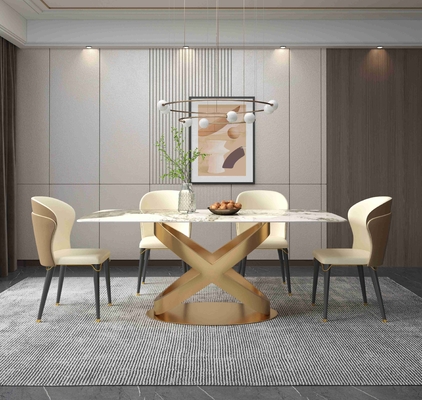 Witte Rechthoekige van de Stoelreeksen van de Steeneettafel het Bronsvoetstukken