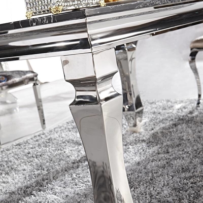 Marmeren Prismatisch de Lijstbeen 8 van Luxe Modern Eettafels Seaters-het Zilver van het Huismeubilair