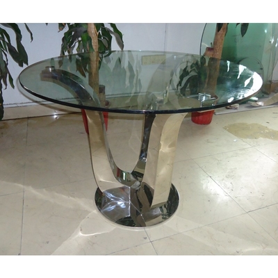 Antieke van de Luxe Moderne Eettafels D150XH75 van Glam Zilveren het Glas Hoogste Eettafel
