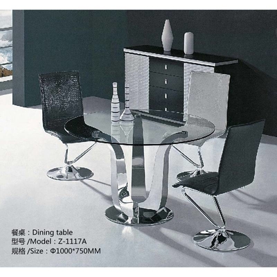 Antieke van de Luxe Moderne Eettafels D150XH75 van Glam Zilveren het Glas Hoogste Eettafel