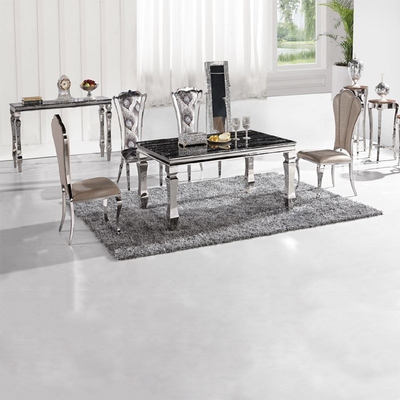 Marmeren Prismatisch de Lijstbeen 8 van Luxe Modern Eettafels Seaters-het Zilver van het Huismeubilair