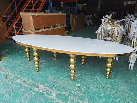 Ovale MDF van het de Lijstenbanket van het Huwelijksbanket van het de Stijlhuwelijk van de Ontvangstlijsten Ss Gouden de Balbenen