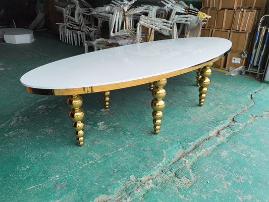 Ovale MDF van het de Lijstenbanket van het Huwelijksbanket van het de Stijlhuwelijk van de Ontvangstlijsten Ss Gouden de Balbenen