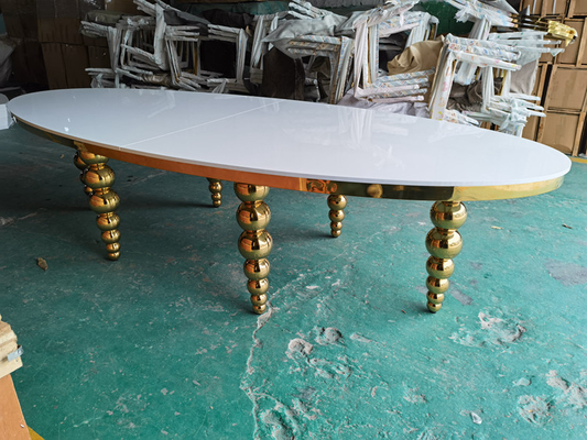 Ovale MDF van het de Lijstenbanket van het Huwelijksbanket van het de Stijlhuwelijk van de Ontvangstlijsten Ss Gouden de Balbenen