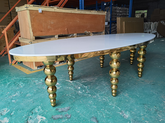 Ovale MDF van het de Lijstenbanket van het Huwelijksbanket van het de Stijlhuwelijk van de Ontvangstlijsten Ss Gouden de Balbenen