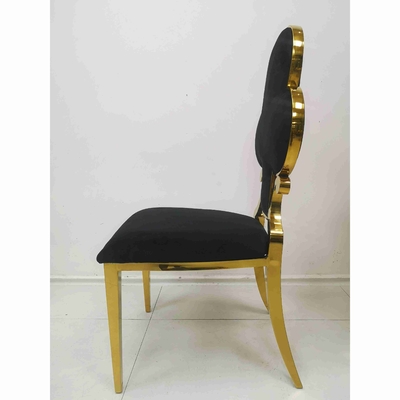 Pook Bloem Beklede het Dineren Stoelen 201 Roestvrij staalkader W50xD65xH92cm