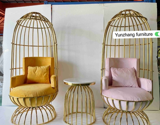 Comfortabel de Stoelroestvrij staal van Metaal Gouden Birdcage voor Hotelbanket