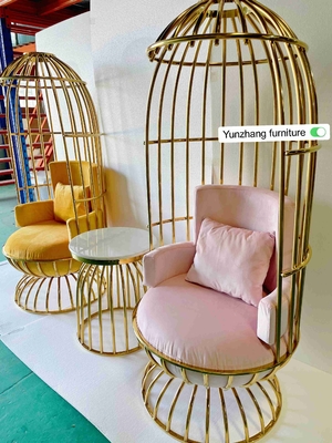 Comfortabel de Stoelroestvrij staal van Metaal Gouden Birdcage voor Hotelbanket