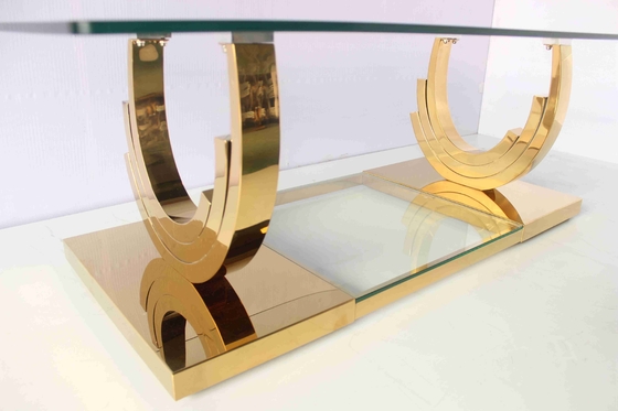 De Gouden U-vormige Basis van Ti Meubilair van het de Woonkamerhuis van de 2 Stukkoffietafel het Vastgestelde