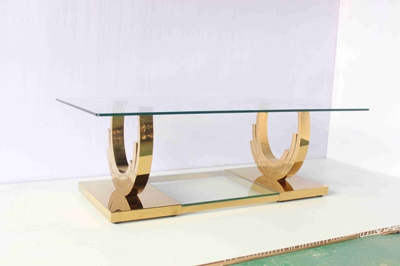 De Gouden U-vormige Basis van Ti Meubilair van het de Woonkamerhuis van de 2 Stukkoffietafel het Vastgestelde