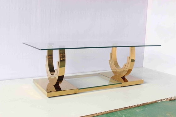 De Gouden U-vormige Basis van Ti Meubilair van het de Woonkamerhuis van de 2 Stukkoffietafel het Vastgestelde