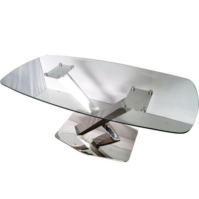 Goede prijs Glas eetkamer tafel restaurant roestvrij staal eetkamer set tafel en stoelen online