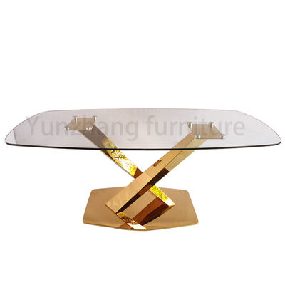 Goede prijs Rechthoekig van de de Eettafel Duidelijk Aangemaakt SS201 Basis van het Ontwerpglas Hoogste het Huismeubilair online