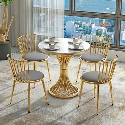 Goede prijs Fancy Cafe Shop Stoelen Hoogwaardig Moderne Roestvrij Staal PU Lederen Leisure Koffiestoel online