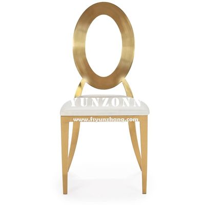 Goede prijs Eetkamermeubilair Goud Roestvrij Staal Banketstoel Stapelontwerp Hotel Bruiloft Evenement Feest Stalen Stoel online