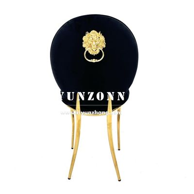 Goede prijs Groothandel Dubai Markt Goud Roestvrij Staal Banketstoel Royal Lion Handvat Hotel Luxe Eetstoel online