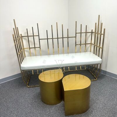 Goede prijs Luxe Koninklijke Koningin Troon Stoel voor Bruid en Bruidegom Moderne Roestvrijstalen Trouw Diner Stoel Stijlvolle Stalen Bruid en Bruidegom Troon online