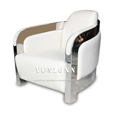 Goede prijs Eenvoudige bank in noordelijke stijl met leer en roestvrijstalen frame voor meubels in de woonkamer van hotels online