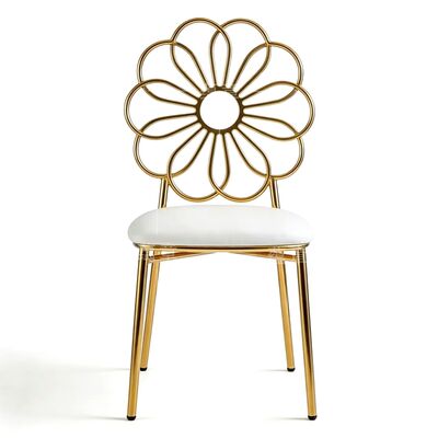 Goede prijs Banket Stapelbare Bruiloft Feest Gouden Frame Decoratie SS Maaltijd Metalen Huurmeubilair Evenement Stoel online