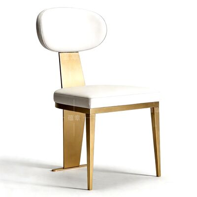 Goede prijs Gouden roestvrij staal bruiloft Eetstoelen Stoel van synthetisch leer Meubelen Eetstoel Restaurantstoel online