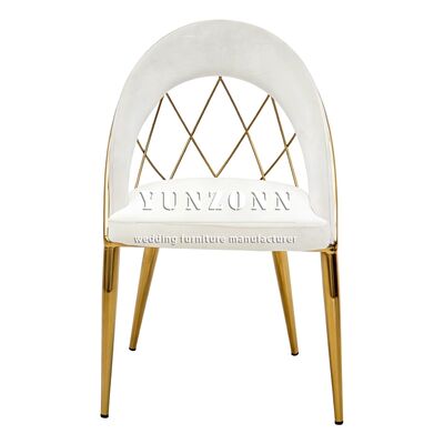 Groothandel Nieuw ontwerp Elegante goud roestvrij staal Moderne banketzaal Huwelijk en evenement stoelen