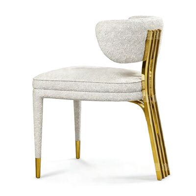 Goede prijs Mooi stoelmodeontwerp Grand Luxury Bruiloft Stoelen Hotel Gouden Roestvrij Staal Metalen Diner Eetstoel online