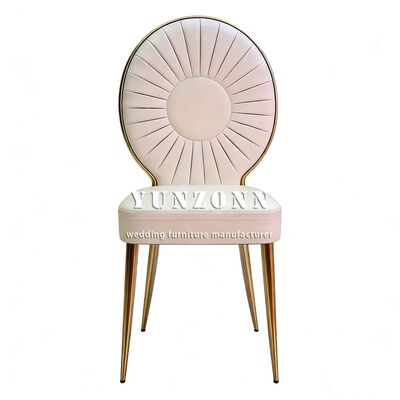 Groothandel Goud roestvrij staal PU leer luxe trouwstoelen voor recepties