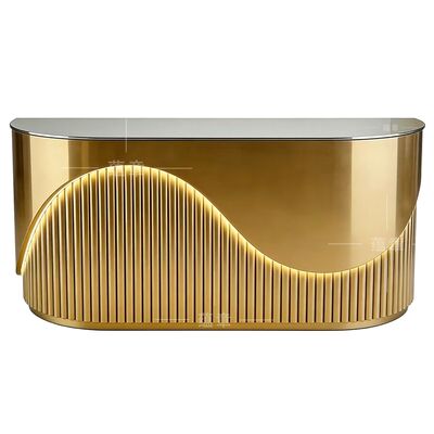 Goede prijs 2026 Nieuw ontwerp Modern ontwerp Goud roestvrij staal Modieus bar Teller en receptie online