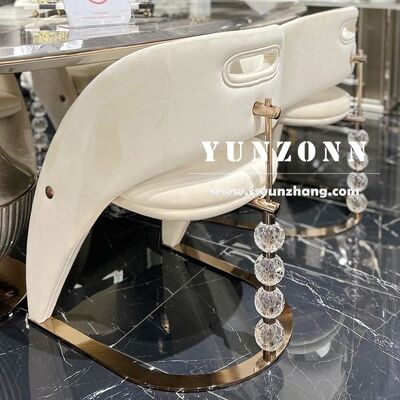 Goede prijs Nordic Designer Kristal ingerichte eetstoelen Lichte luxe metaal voor bruiloft Hotel woonkamer Hall Gebruik online