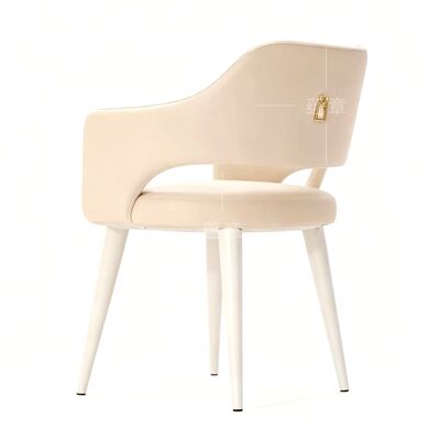 Goede prijs Nordic Modern Designer Eetstoel Modelkamer Metalen Leisure Stoel Eenvoudig en Luxe Hotel Restaurant Eetstoel online