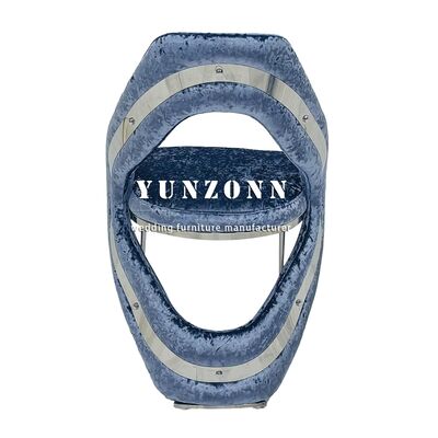 Goede prijs High-end woonkamer Leisure Chair Luxe roestvrij staal Accent Chair Blauwe kleur tapijt Eetstoel online