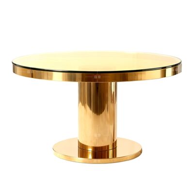 Goede prijs Moderne minimalistische ronde woonkamerlicht luxe eettafel Designer Creatieve Noordse glazen tafel voor bruiloft online