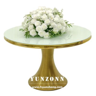 Goede prijs Nieuwe Aankomst Luxe Design Gouden Roestvrij Staal Bruiloft Ronde Eettafel voor Evenement Gebruikt online