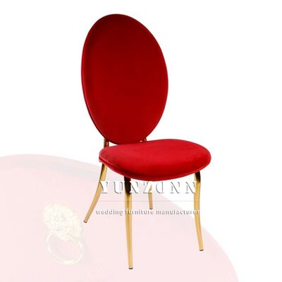Goede prijs Red Velvet Luxury Hotel Hall Wedding Chair Afneembare roestvrijstalen feeststoelen te huur online