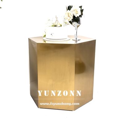 Goede prijs Moderne zeshoekige metalen tafel Nieuw Ontwerp Huis Tuinmeubilair met Buitenapplicatie voor Zitten Opslag Kruk Verkoop online