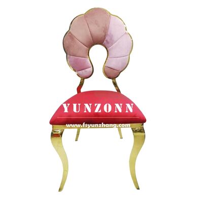 Goede prijs Nieuw ontwerp zonnebloem rug feest stoelen voor decoratie bruiloften unieke roestvrij staal huur stoel online