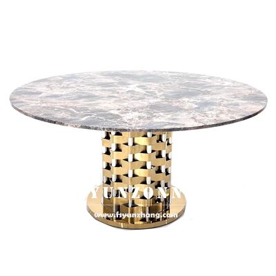 Goede prijs Luxe uitstekende Carrara marmeren eettafel van roestvrij staal Eventtoepassing voor thuisfeest of hotelgebruik online