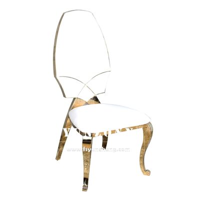 Goede prijs Nieuwe Stijl Bruiloft Evenement Meubilair Hoge Rug Metalen Roestvrij Staal Banket Feest Bruiloft Eetkamerstoelen voor Evenementen online