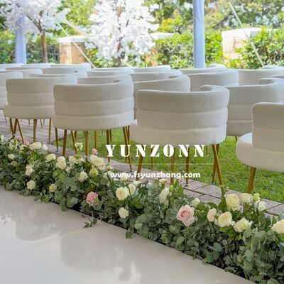 Goede prijs Moderne witte lamswollen hoekbank halve cirkel gebogen woonkamerbank halve ronde bank design online