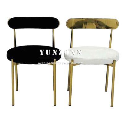 Goede prijs Groothandelsprijs Hoge Kwaliteit Bruiloft Gebruikte Gouden Ronde Zitting Roestvrij Stalen Eetkamerstoelen voor Verhuur online