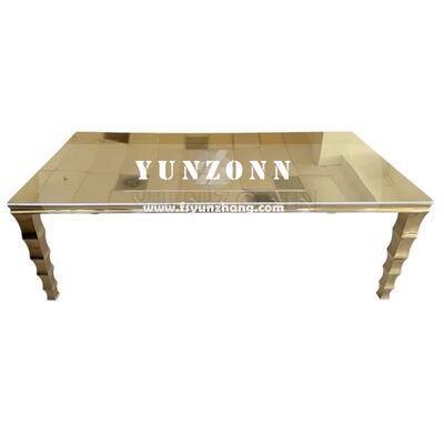 Goede prijs Heavy Duty Rectangle Banquet Hall Lange tafels Washington Gold Deco Eetkamer Events Feesten Hotel Meubelen Glas Metal online