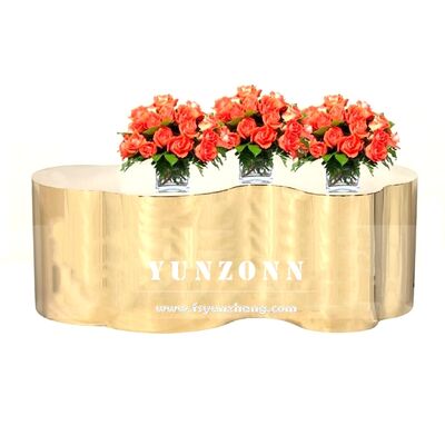 Goede prijs Gold Hollywood Unieke Creative Design Koffietafel Luxe Metalen Stump Type Centertafel voor thuis eten en woonkamer gebruik online