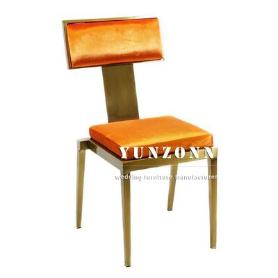 Goede prijs Luxe geborsteld roestvrijstalen stoel voor moslim evenementen Eenvoudig ontwerp fluwelen banketstoel voor bruiloften Restaurants online